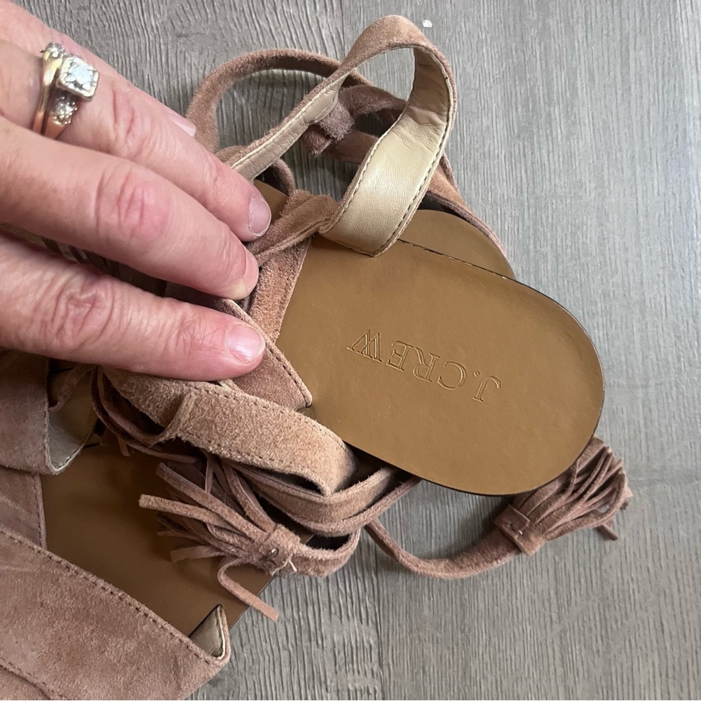 J. Crew Suede Lace Up Tassel Sandals (6) - Picture 3 of 4